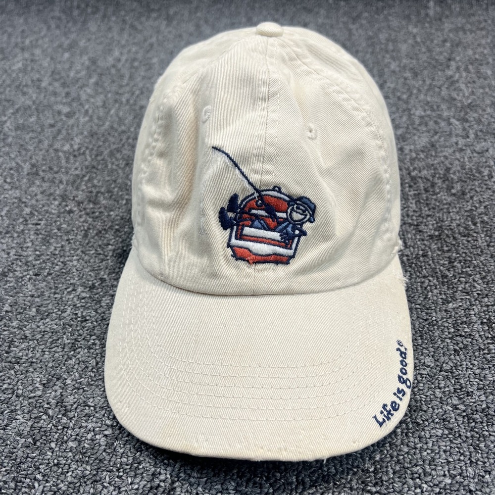 Life is Good Vintage Aesthetic Fishing Boat Hat OS Beige Cotton Dad Cap Chill